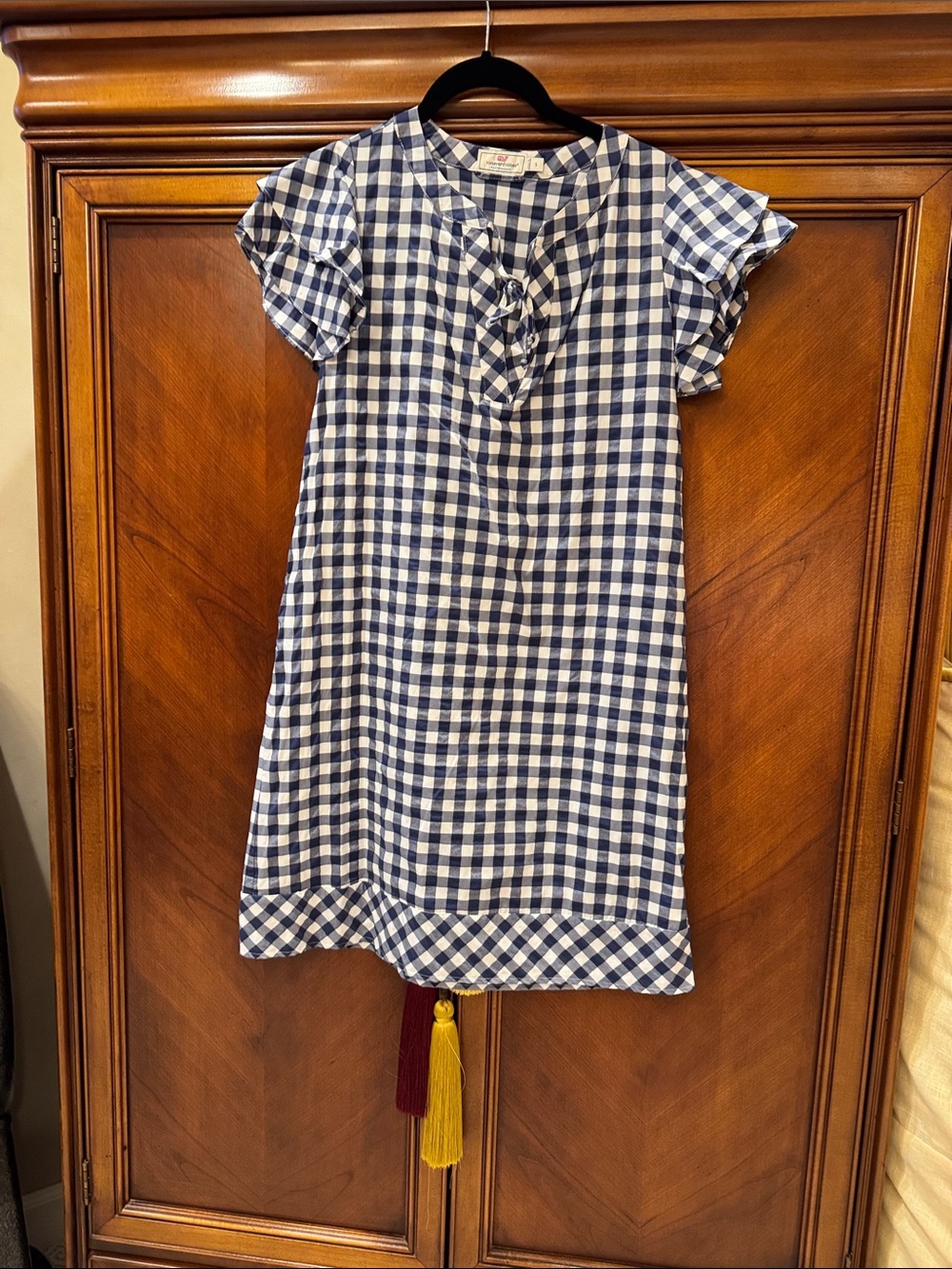 Vineyard Vines Blue and White Gingham Shift Dress